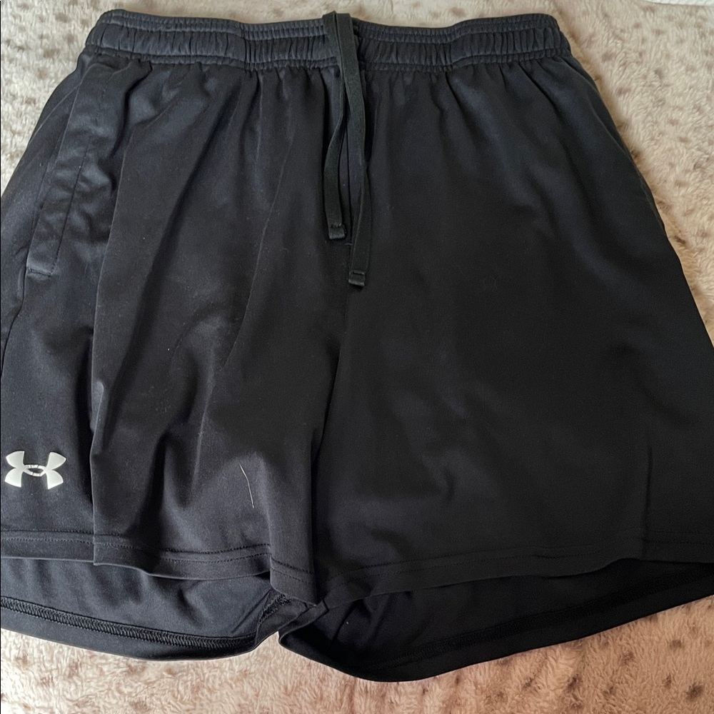 Under Armour Black Double-Layer Athletic Shorts
